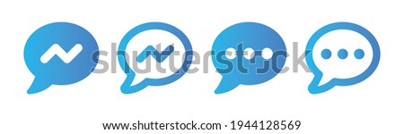 Facebook messenger, chat speech logo vector illustration.
