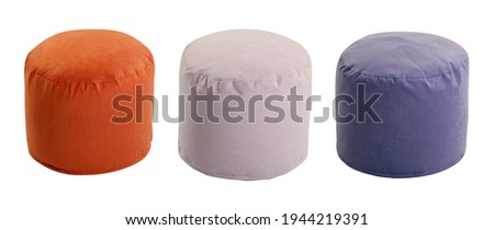 pouf Furniture isolated on white background . Royalty-Free Stock Photo #1944219391