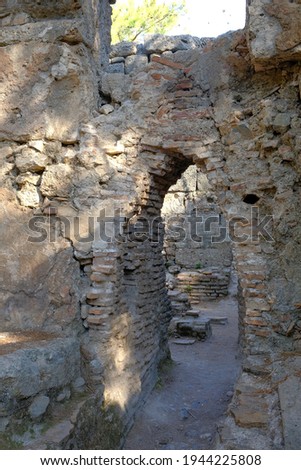 Turkey, Kemer, ancient city Faselis. Stone arch.
