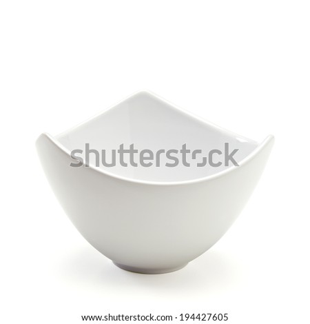 Empty porcelain bowl isolated on white background including clipping paths 