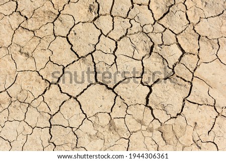 Background, texture of dry cracked soil. Soil drought. Deep cracks. Dried soil. Environmental protection. World Day to Combat Desertification and Drought. Ecology and Nature Conservation. Royalty-Free Stock Photo #1944306361
