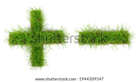 Plus Minus Grass Icon isolated on white Background