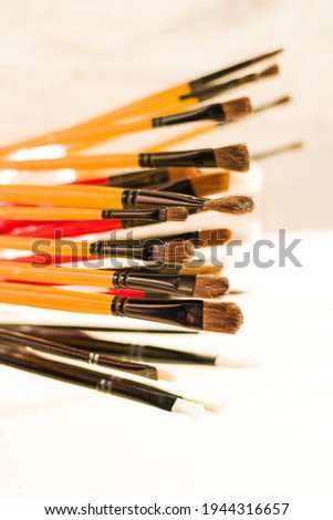 A vertical shot of paint brush set