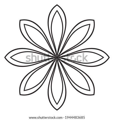 Cute Mandala. Ornamental round doodle flower isolated on white background. Geometric decorative ornament.
