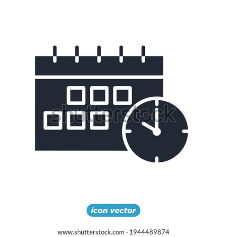 schedule icon. clock time and calendar symbol template for graphic and web design collection logo vector illustration