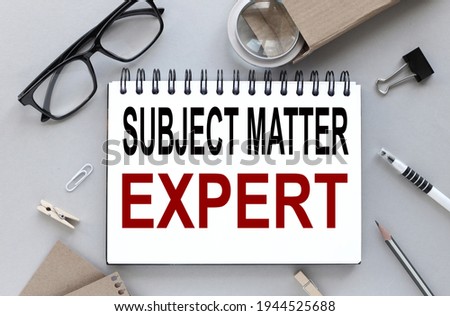 SME as Subject Matter Expert. text on white paper on gray background