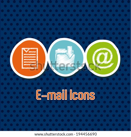 Email design over blue background, vector illustration