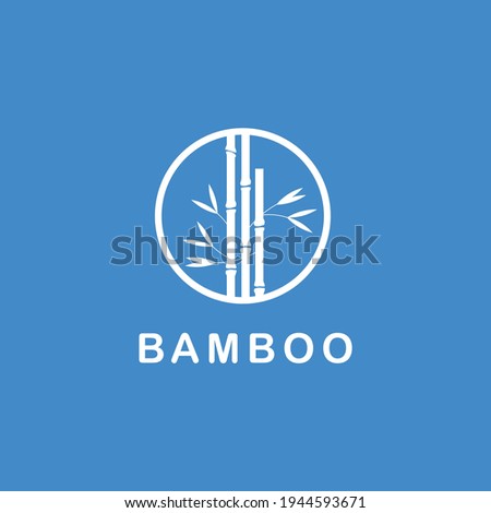 emblem bamboo logo design vector
