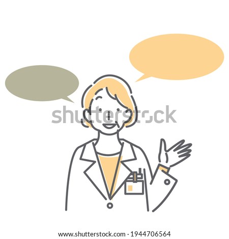 female doctor icon, simple line art