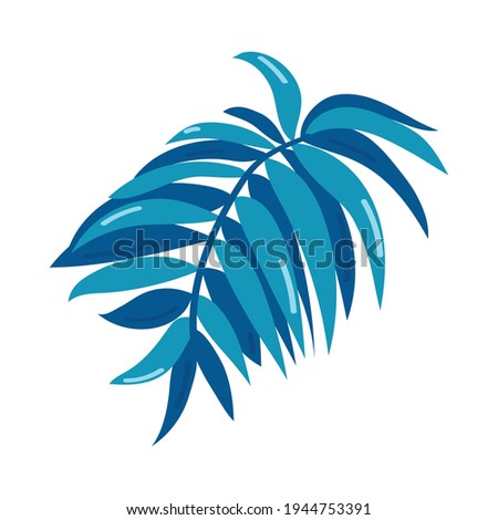 Silhouette of tropical leaf isolated on white background. EPS10 vector.