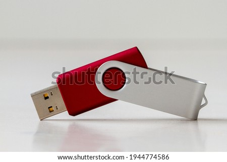 A red USB memory stick