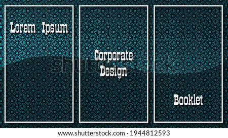 mockup for corporate design. dark textured images in thin white frames with original text. vector 