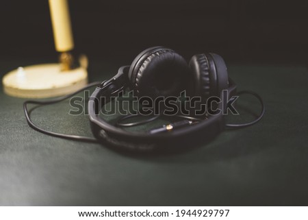Dj headphones on a dark background