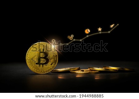 Digital currency bitcoin photo concept 