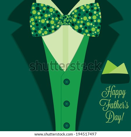 Father's Day bow tie tuxedo card in vector format.