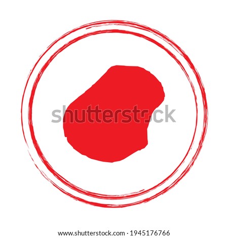 Red grunge stamp circle vector map of Nauru