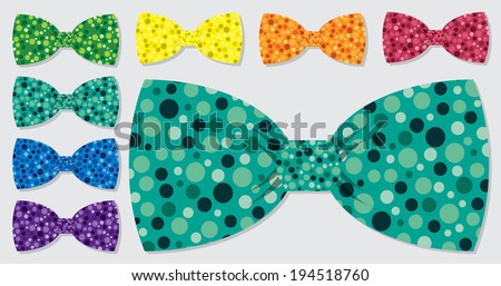 Bubble bow tie set in vector format.