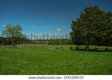 Landscape at the Manassas National Battlefield Park in Manassas, Virginia, USA - with Copy Space