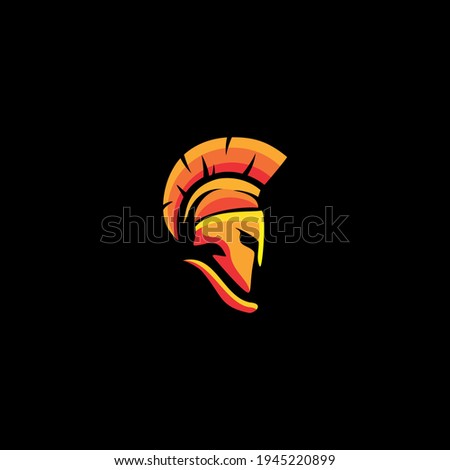 Spartan warrior helmet icon logo vector illustration