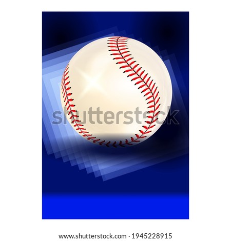 Baseball Bat And Ball Sport Game Poster Vector. Baseball Sportive Competition With Pitcher, Catcher Professional Player On Arena. Pastime Announcement Concept Template Color Illustration