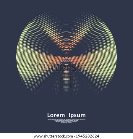 Sound wave poster. Abstract waves with particles. Graphic concept for your design
