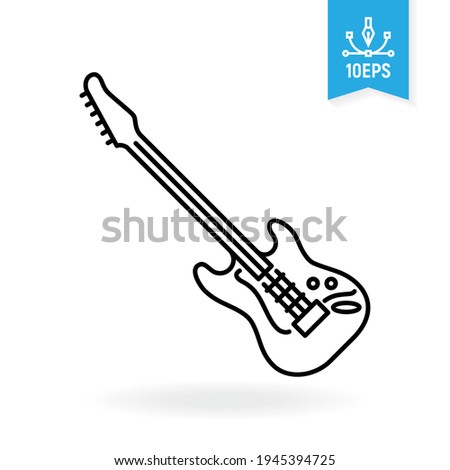 Electric guitar vector icon. Musical instrument illustration.