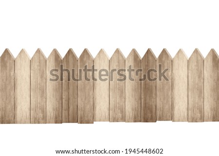 Wooden fence isolated over white background