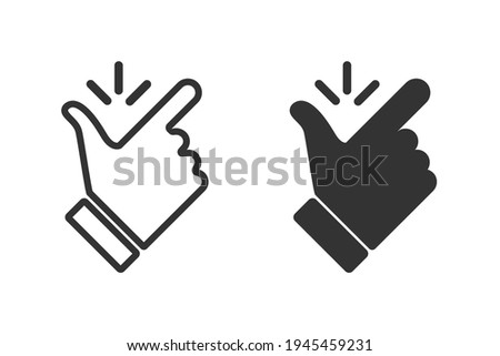 Like easy vector icon. Snap finger icons,isolated. Flicking fingers. Popular gesturing or symbols. vector illustration Royalty-Free Stock Photo #1945459231