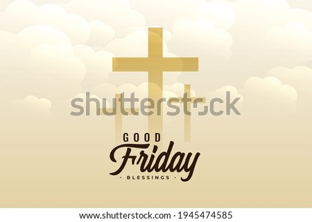 good friday clouds background with crosses Royalty-Free Stock Photo #1945474585