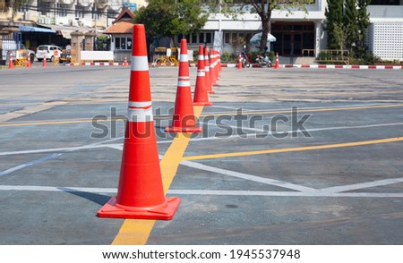traffic cone on sign safety.