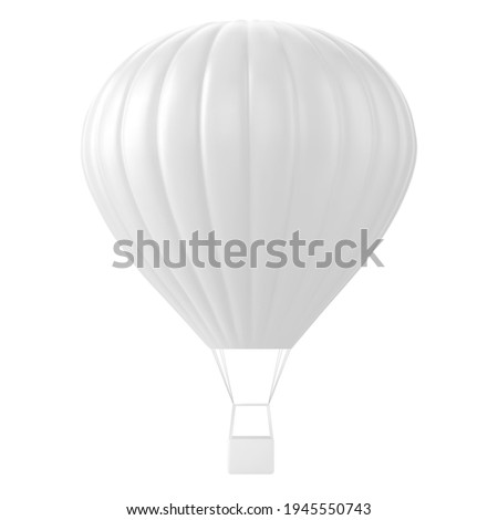 Realistic hot-air balloon white mockup.Vector illustration