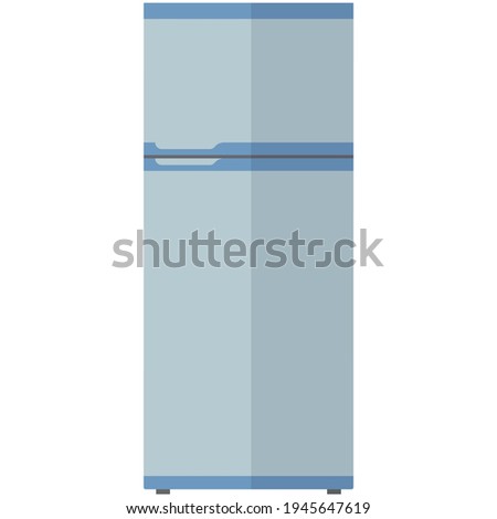 Fridge vector, refrigerator freezer icon isolated on white