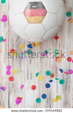 Soccer: Germany Ball On A Confetti Background