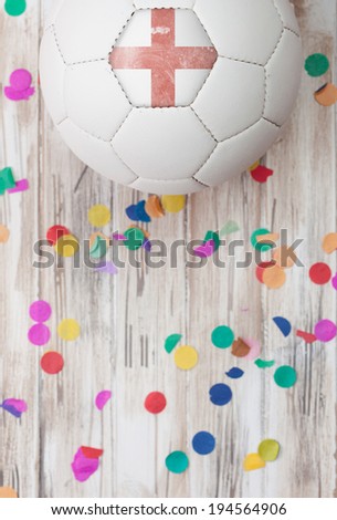 Soccer: Switzerland Ball On A Confetti Background