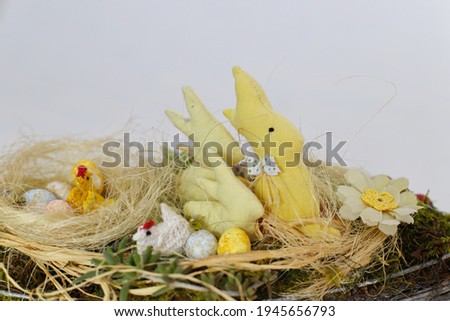 Easter bunny on Easter decoration