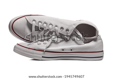 New white sneakers isolated on white background