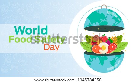 world food safety day on June 7 business brochure flyer banner design horizontal template vector, cover presentation abstract, modern publication poster and flag-banner, layout in rectangle size. Royalty-Free Stock Photo #1945784350