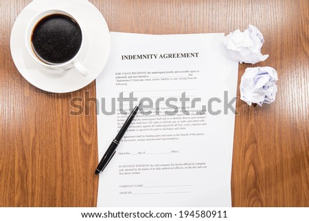 indemnity agreement Royalty-Free Stock Photo #194580911