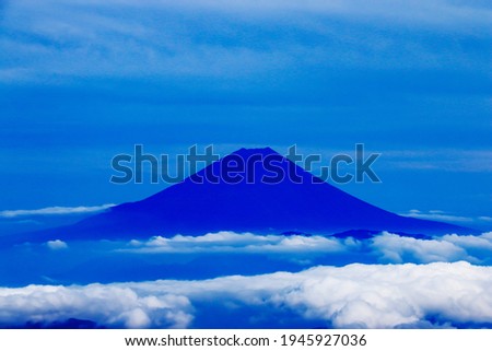 superb view of mt.fuji from the summit of Mt.Shiomi in the Southern Alps,ina city,nagano prefecture,japan Royalty-Free Stock Photo #1945927036