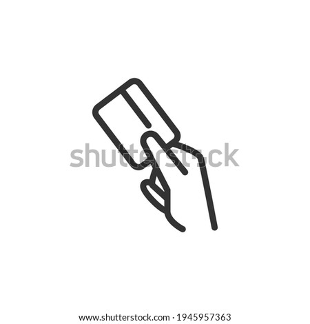 Premium credit card line icon for app, web and UI. Vector stroke sign isolated on a white background. Outline icon of credit card in trendy style.