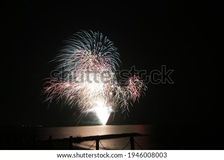 Fireworks that color the night sky in spring