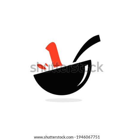 Initial letter I food Logo Design Template. Illustration vector graphic. Design concept bowl and spoon With letter symbol. Perfect for cafe, restaurant, cooking business