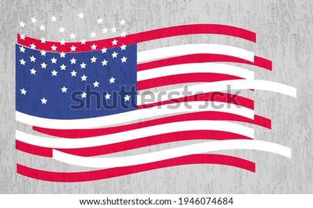Flag of the USA painted onto brick wall