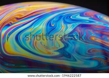 Close up soap bubble - planet like