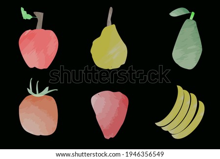 Illustration abstract colorful fiber of the fruit in a watercolor style vector graphic