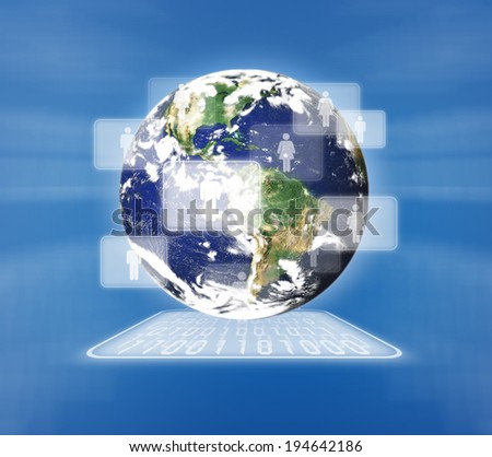 social network concept in world digital. Elements of this image furnished by NASA