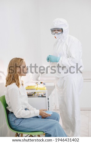 Medical worker taking a swab for corona virus