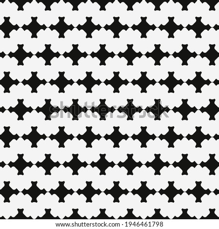 Black Seamless Monochrome Pattern. Seamless Shape And White Background.