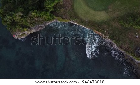 paradise ocean in Bali island drone