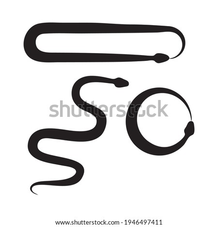 Snake vector icon collection. Viper symbol, serpent sign, anaconda simple silhouette isolated on white background